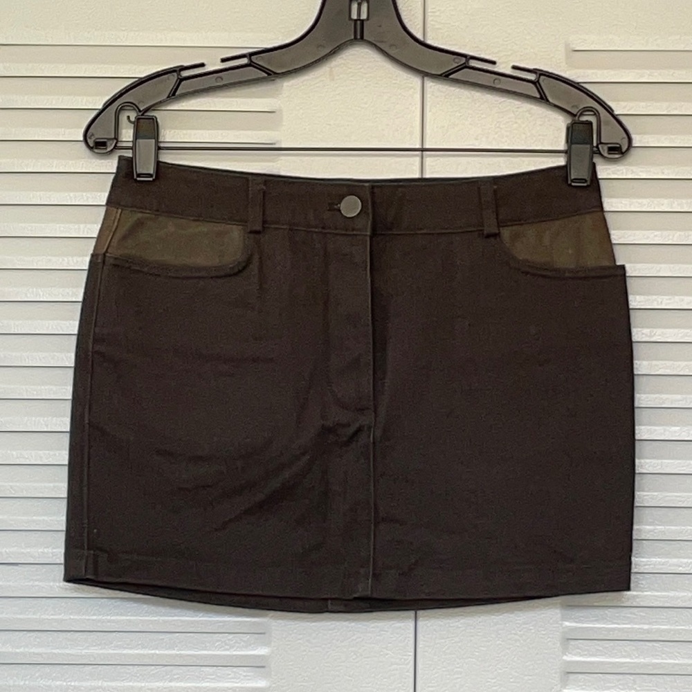 Alexander Wang leather detail skirt